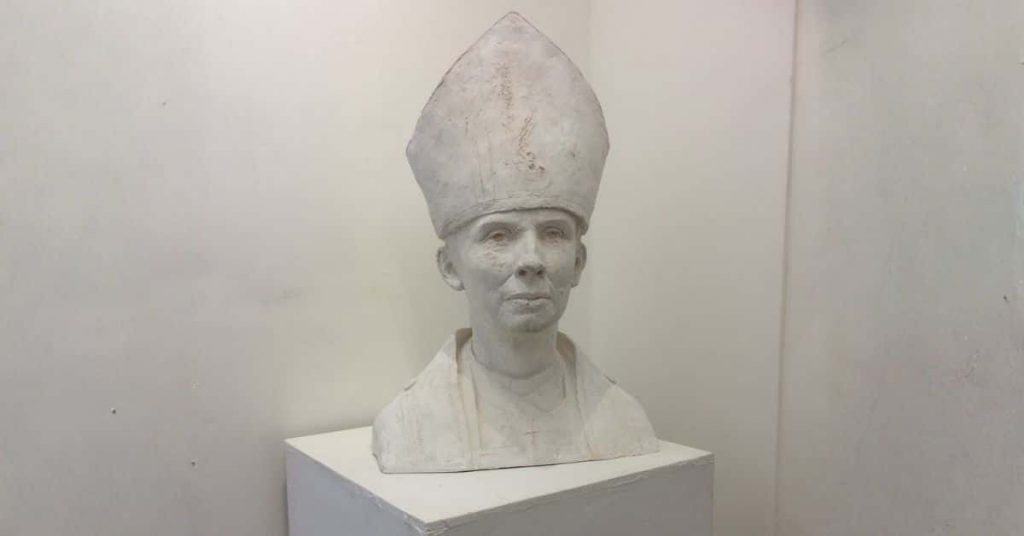 Clay Sculpture of Bishop Libby Lane. Portrait bust.